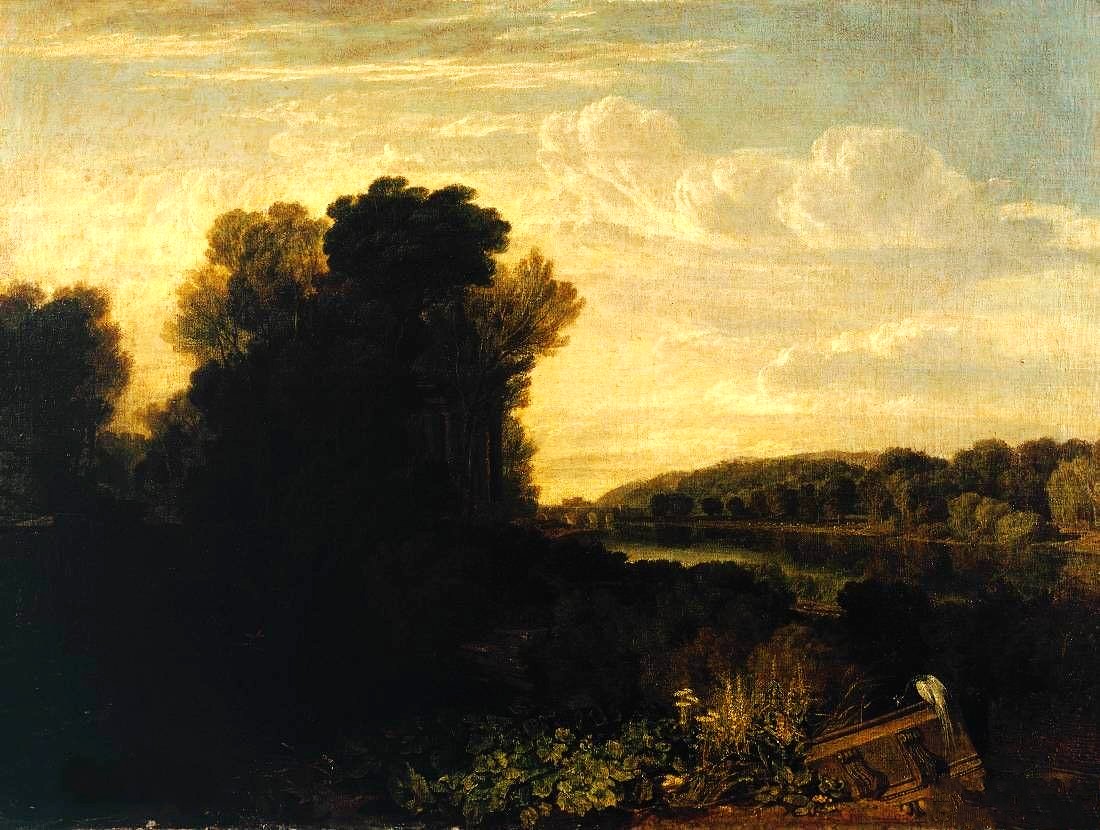 英国画家透纳著名风景油画《惠桥的泰晤士河》-图片版权归原作者所有