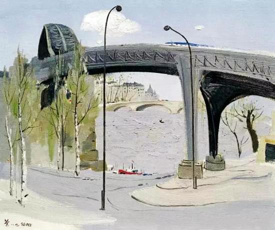 吴冠中 《塞纳河桥》 1989年 布面油画，61x73cm-图片版权归原作者所有