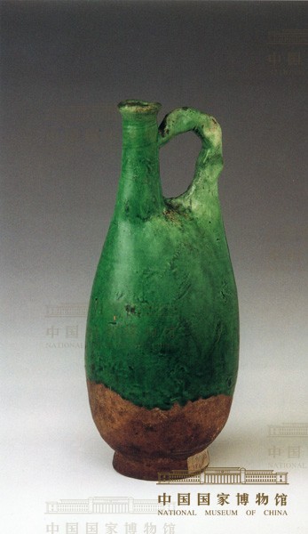绿釉凤首瓷瓶