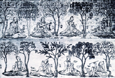竹林七贤砖画中的“古琴”